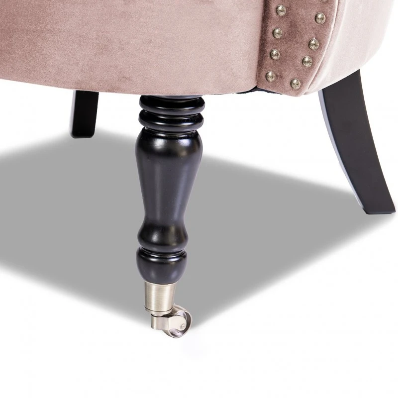 Фотьойл Честърфийлд Людовик, кадифе розов жасмин